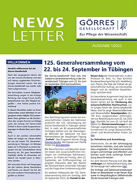 Newsletter Görres-Gesellschaft 1/2023